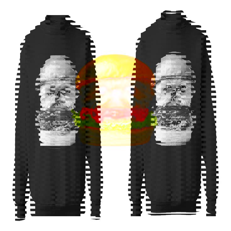 面白いtシャツ シーズー 犬 ハンバーガー メンズ 犬好き グッズ かわいい おもしろ 面白い 服 ネタ スウェットシャツ