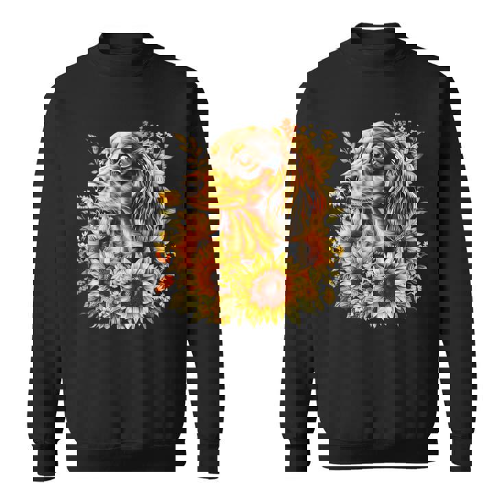 面白いtシャツ ダックスフンド ひまわり わんこ メンズ グッズ かわいい おもしろ 面白い 服 ネタ スウェットシャツ