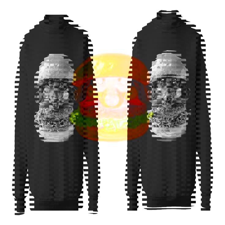 面白いtシャツ ダックスフンド 犬 ハンバーガー メンズ グッズ かわいい おもしろ 面白い 服 ネタ スウェットシャツ