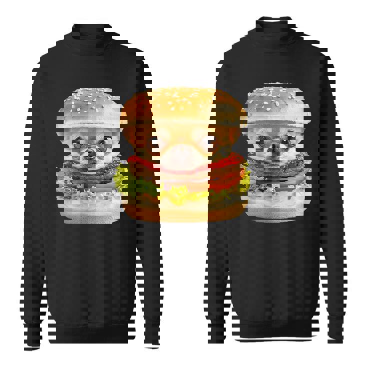 面白いtシャツ チワワ 犬 イヌ ハンバーガー メンズ 犬好き グッズ かわいい おもしろ 面白い 服 ネタ スウェットシャツ