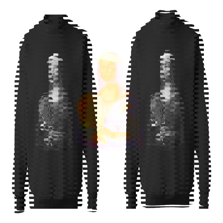 面白いtシャツ テニス モナリザ おもしろ 服 ネタ メンズ テニス部 おもしろグッズ 大人 子供 スウェットシャツ