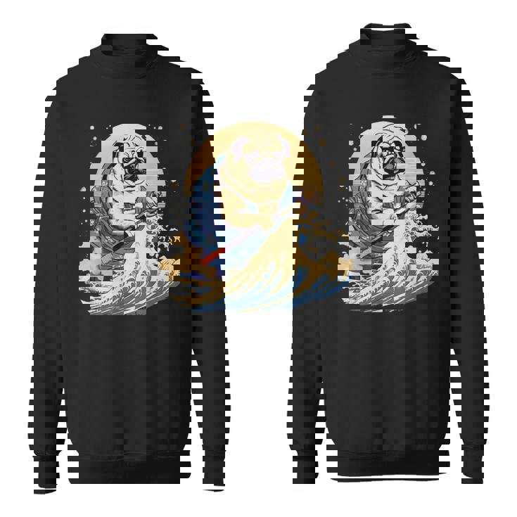 面白いtシャツ パグ 浮世絵 イヌ わんこ メンズ 犬好き グッズ おもしろ 面白い 服 ネタ わんこ スウェットシャツ