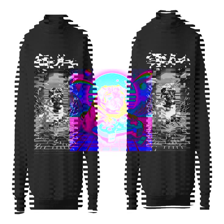 面白いtシャツ パグ 犬 ゲーム イヌ わんこ メンズ 犬好き グッズ かわいい おもしろ 面白い 服 ネタ スウェットシャツ