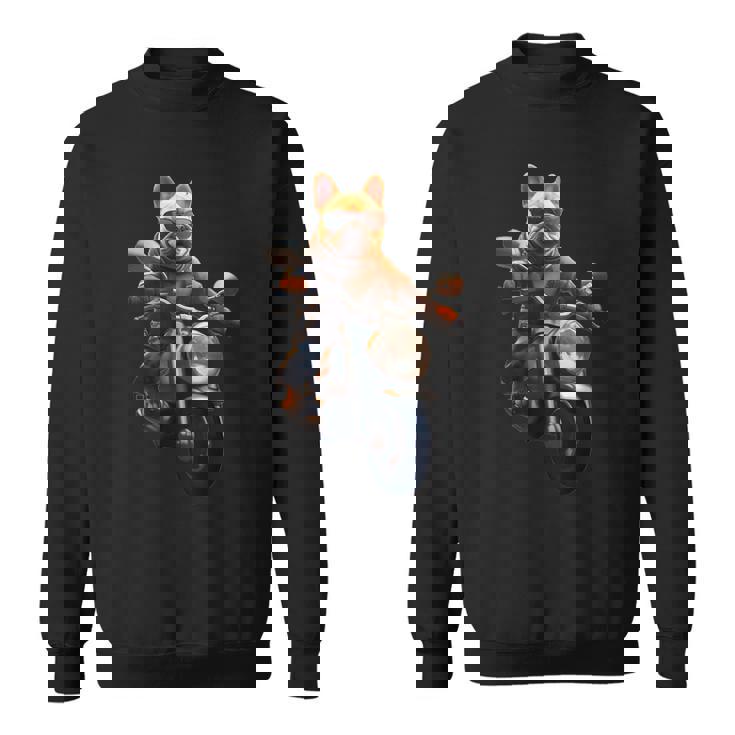 面白いtシャツ フレンチブルドッグ バイク イヌ メンズ 犬好き グッズ おもしろ 面白い 服 ネタ スウェットシャツ