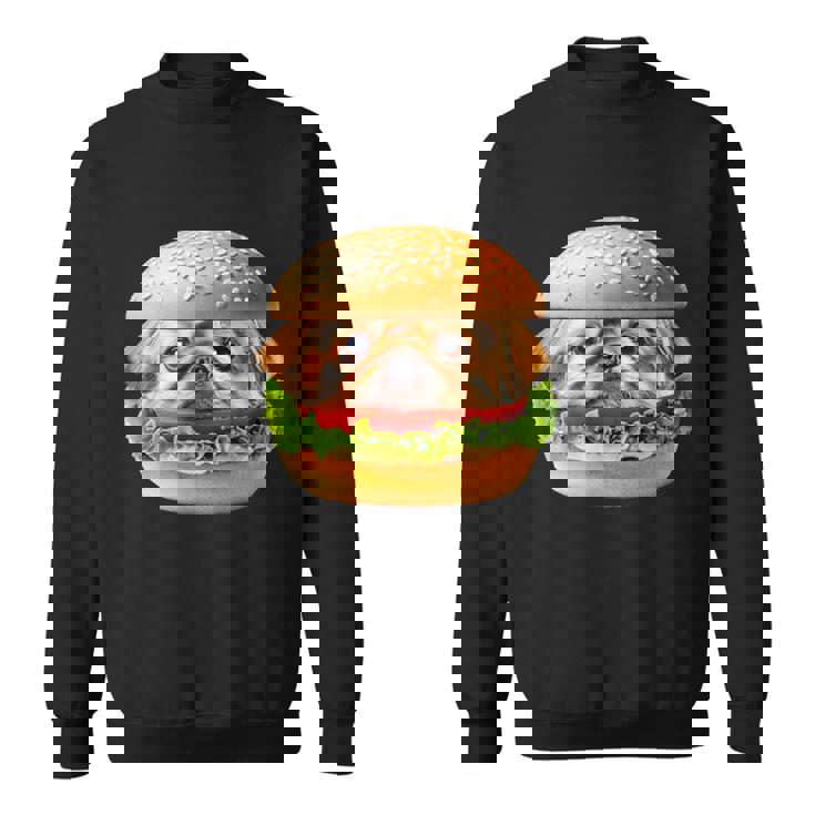 面白いtシャツ ペキニーズ 犬 イヌ ハンバーガー メンズ グッズ かわいい おもしろ 面白い 服 ネタ スウェットシャツ