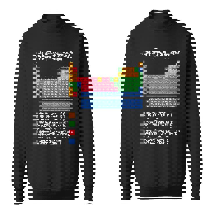 面白いtシャツ 周期表 化学 ネタ 服 おもしろ 元素 オリジナル メンズ ネタ 科学 理系 スウェットシャツ