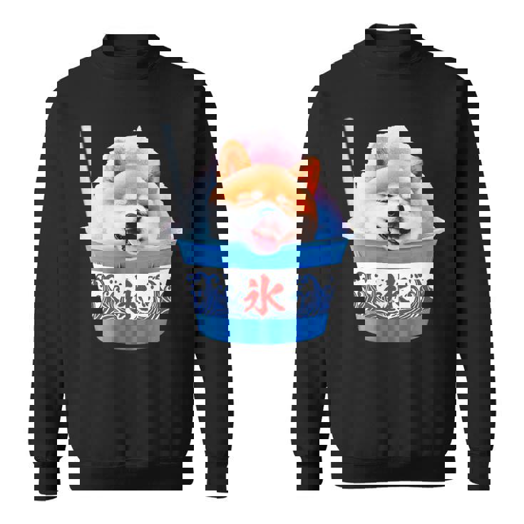 面白いtシャツ 柴犬 かき氷 イヌ わんこ メンズ 犬好き グッズ かわいい おもしろ 面白い 服 ネタ 夏 スウェットシャツ