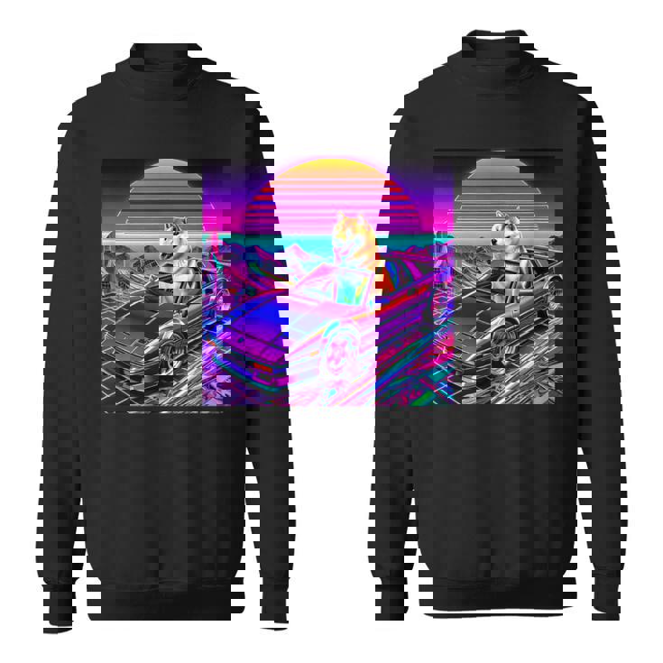 面白いtシャツ 柴犬 車 イヌ わんこ メンズ 犬好き グッズ かわいい おもしろ 面白い 服 ネタ スウェットシャツ