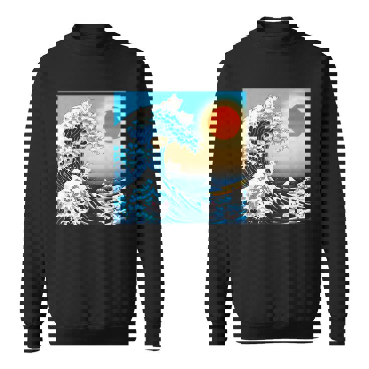 面白いtシャツ 猫 ネコ 浮世絵 海 メンズ 猫好き グッズ おもしろ 面白い 服 ネタ にゃんこ 猫の下僕 スウェットシャツ