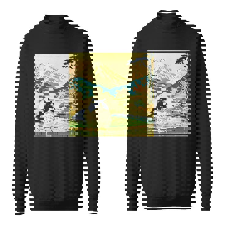 面白いtシャツ 猫 ネコ 温泉 メンズ 猫好き グッズ おもしろ 面白い 服 ネタ 猫の下僕 浮世絵 スウェットシャツ