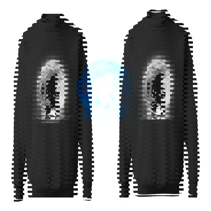 面白いtシャツ 釣りバカ 青い月と釣り人 メンズ おもしろ 面白い 服 オリジナル 海釣り 川釣り ビッグフット ネタ スウェットシャツ