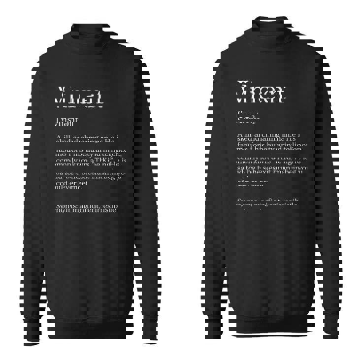 メンズ 面白いvincentの名前の意味 -Incent パーソナライズされた名前 スウェットシャツ