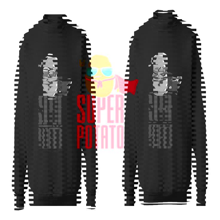 面白いかわいいスーパーポテトアニメ衣装グラフィックデザイン。 スウェットシャツ