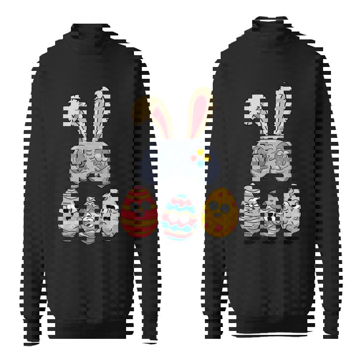 面白いイースタービデオゲームコントローラーと卵 スウェットシャツ