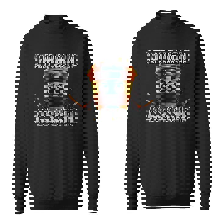 面白いカプチーノアサシーノブレインロットイタリアンブラック スウェットシャツ