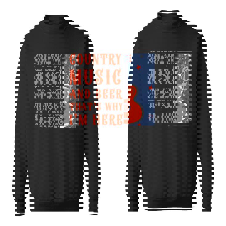 面白いカントリーミュージック&ビール音楽祭 アコースティックギター スウェットシャツ