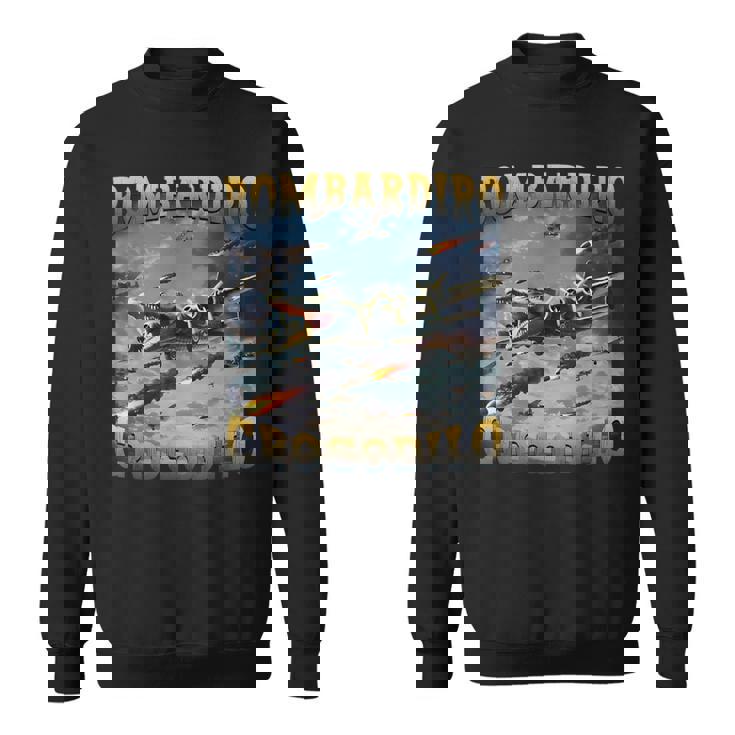 面白いクロコダイルミームボンバルディーロクロコダイルファニーブレインレッド スウェットシャツ