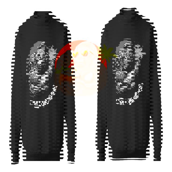 面白いゴリラココナッツグラフィックデザインギフトアイデア スウェットシャツ