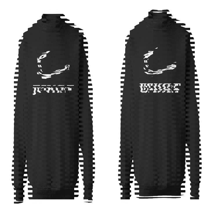 面白いジャストフックイット釣りしゃれ魚ギフトレイクボートアドベンチャー スウェットシャツ