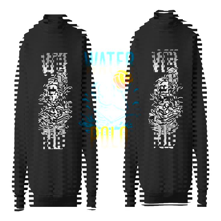 面白いスケルトン水球スポーツファン漫画スタイル スウェットシャツ