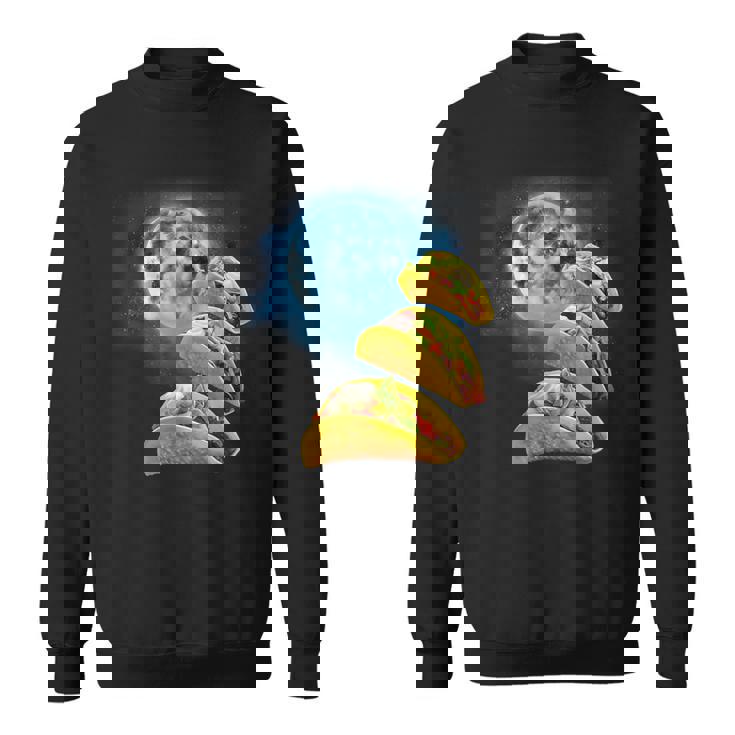 面白いタコスシャツ – タコス好きのタコスハウリングアットザムーン スウェットシャツ