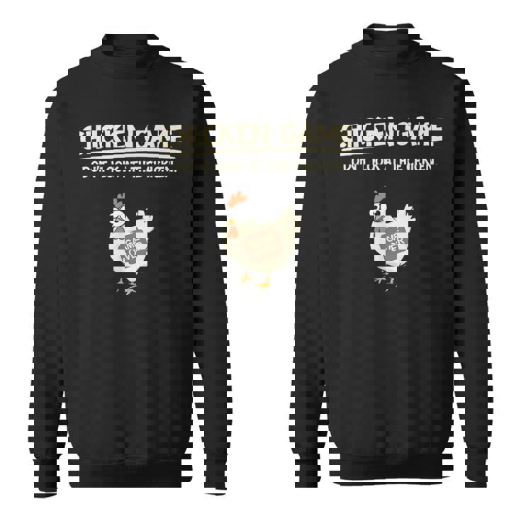 面白いチキンゲーム「見えないデザイン」 スウェットシャツ