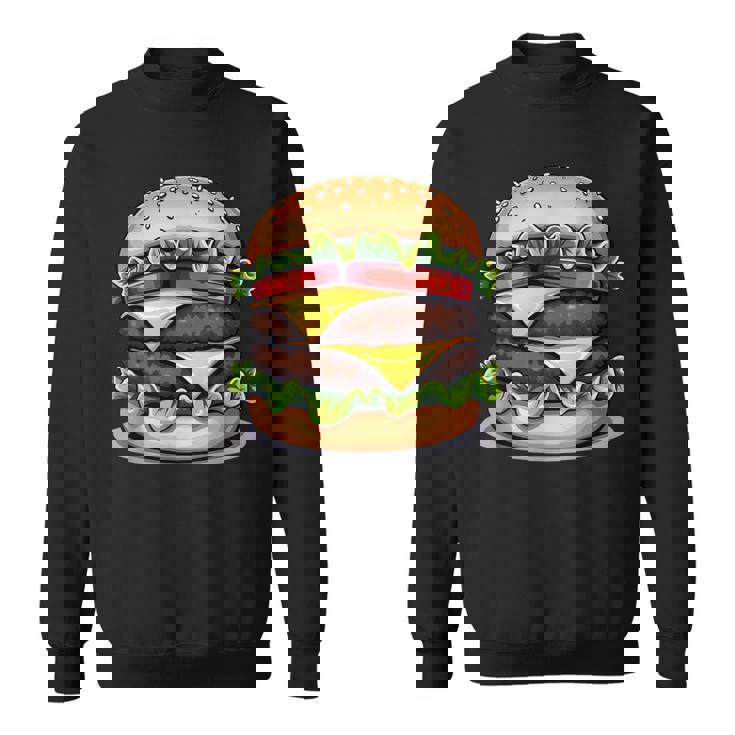 面白いチーズバーガーハンバーガーデザイン キッズ 男女兼用 スウェットシャツ