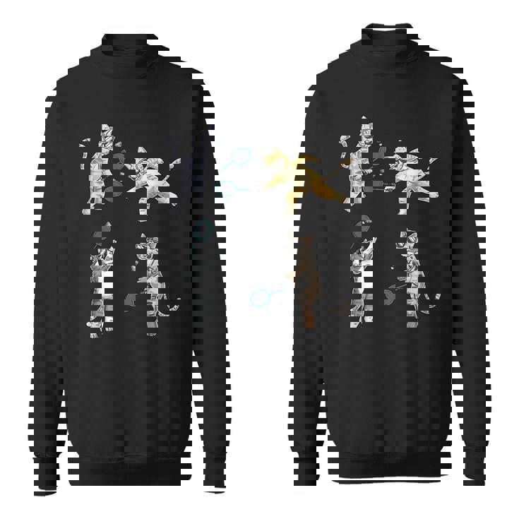 面白いバドミントン猫 スウェットシャツ