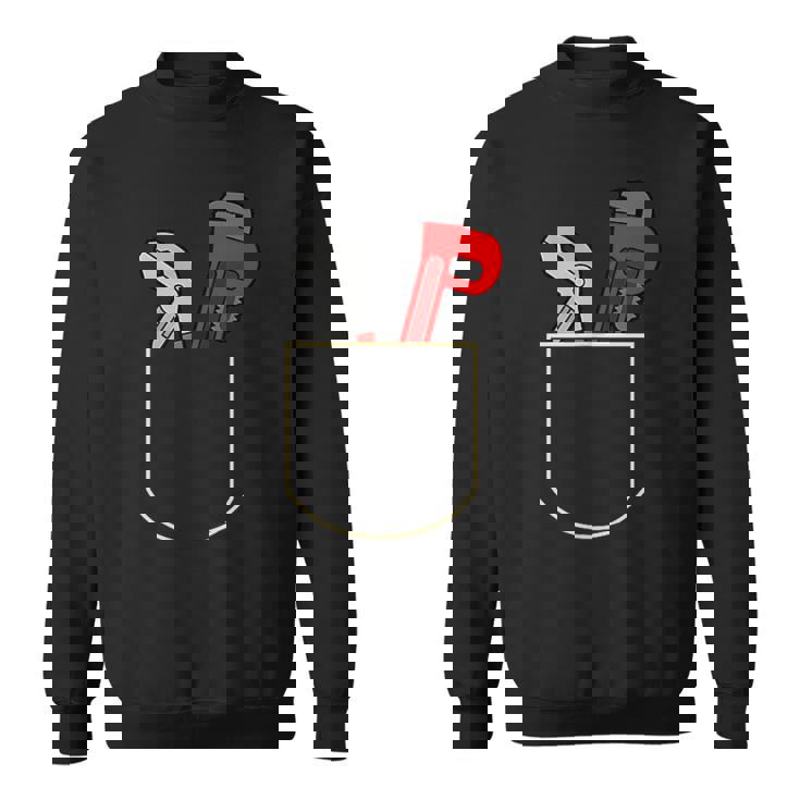 面白いパイプレンチ ポケット入り ギフト 配管工ポケット スウェットシャツ