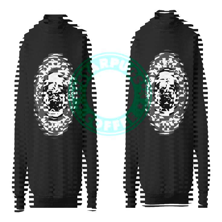 面白いパグ&コーヒー スウェットシャツ