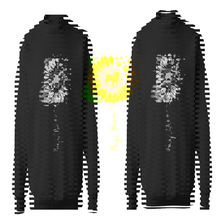 面白いパグママ ひまわり 母の日 パグ 犬好き スウェットシャツ