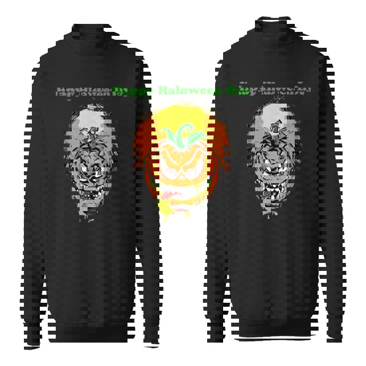 面白いパンプキン&ムーン ハッピーハロウィンデー スウェットシャツ