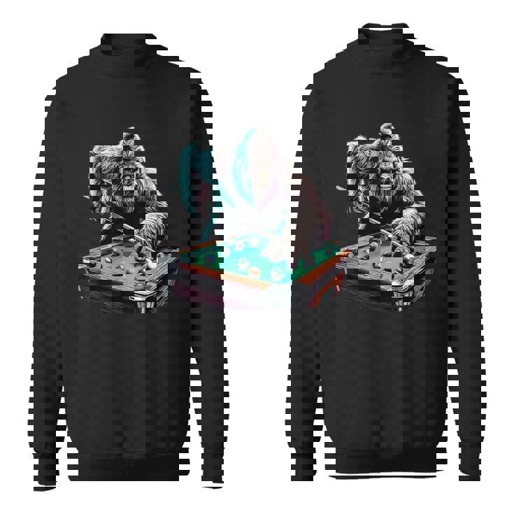 面白いビッグフットサスカッチ ビリヤード プールプレーヤー 男性 男の子 スウェットシャツ