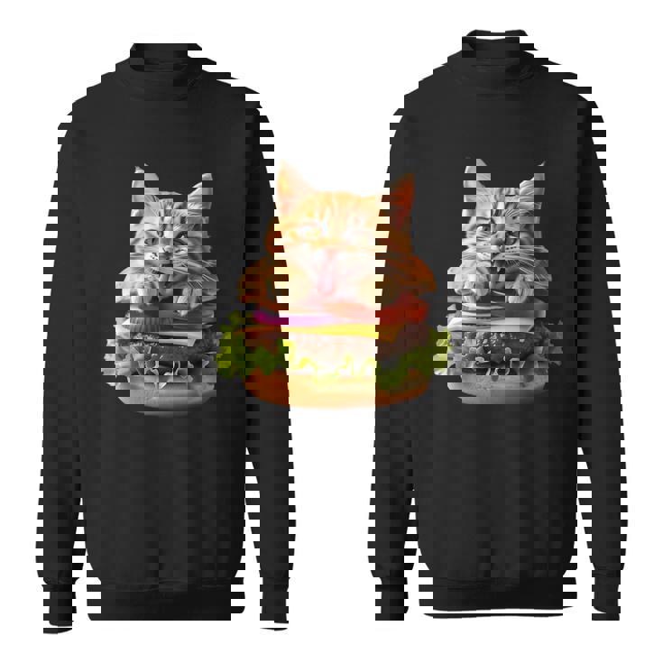 面白いファーストフードハンバーガー愛好家猫猫愛好家 Britishhorthair Burger Cat Food スウェットシャツ