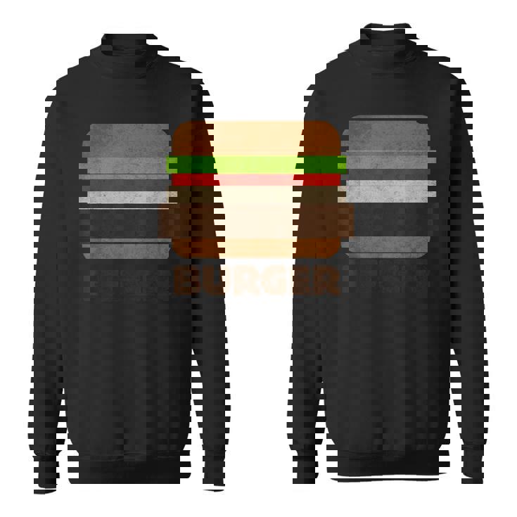 面白いフードハンバーガーのグラフィック。男性と男の子用。 スウェットシャツ