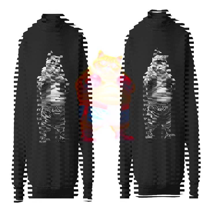 面白いボクシング ジム ワークアウト 猫 ボクシング グローブ アニメ ミーム スウェットシャツ