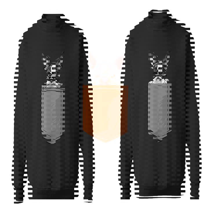 面白いボストンテリア 犬のポケットデザイン ボストンテリア愛好家 スウェットシャツ