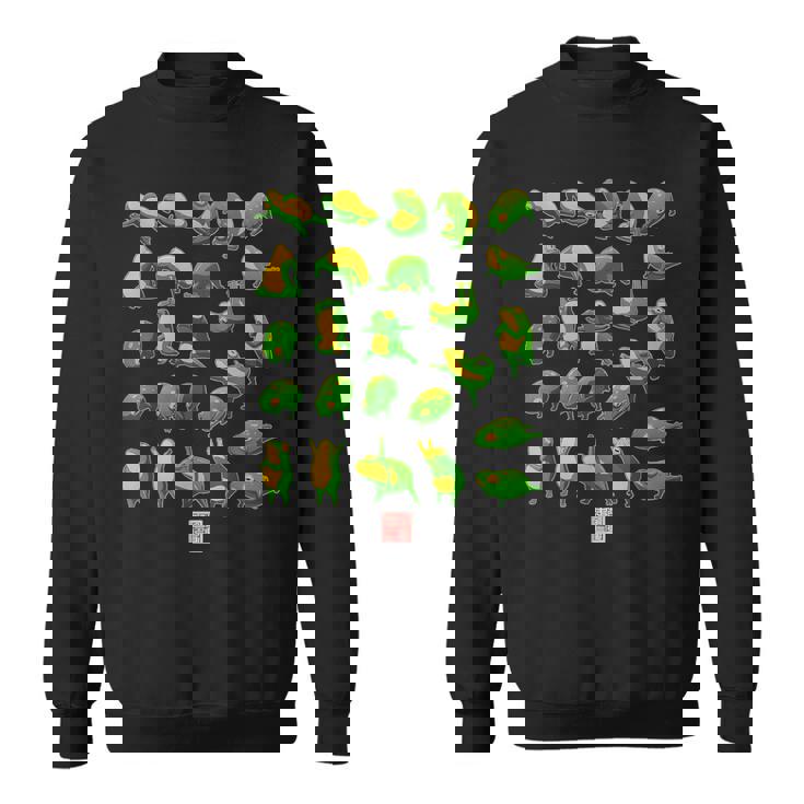 面白いヨガカエルとヒキガエル瞑想 日本のアートグラフィック スウェットシャツ