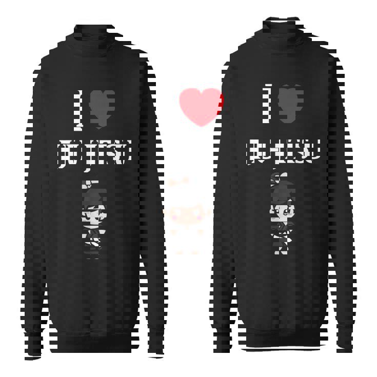 面白い柔術スポーツミニマリストかわいいシンプル柔術 I Love Jiu Jitsu スウェットシャツ