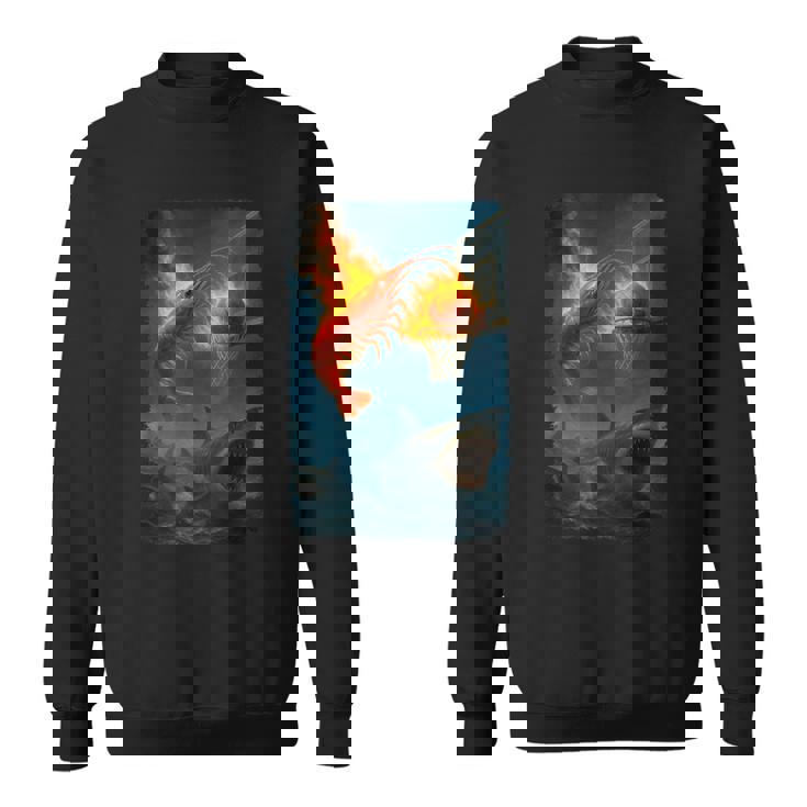 面白い燃えるようなエビスラムダンキングサメのミーム。 スウェットシャツ