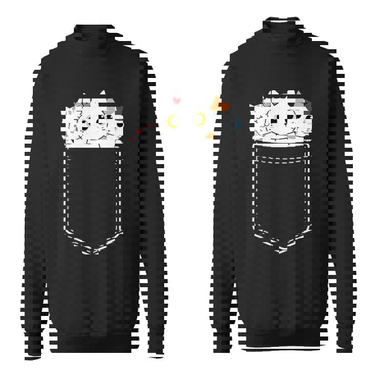 面白い猫 ポケット かわいい カワイイ キティ ラブ キャット ポケット付き スウェットシャツ