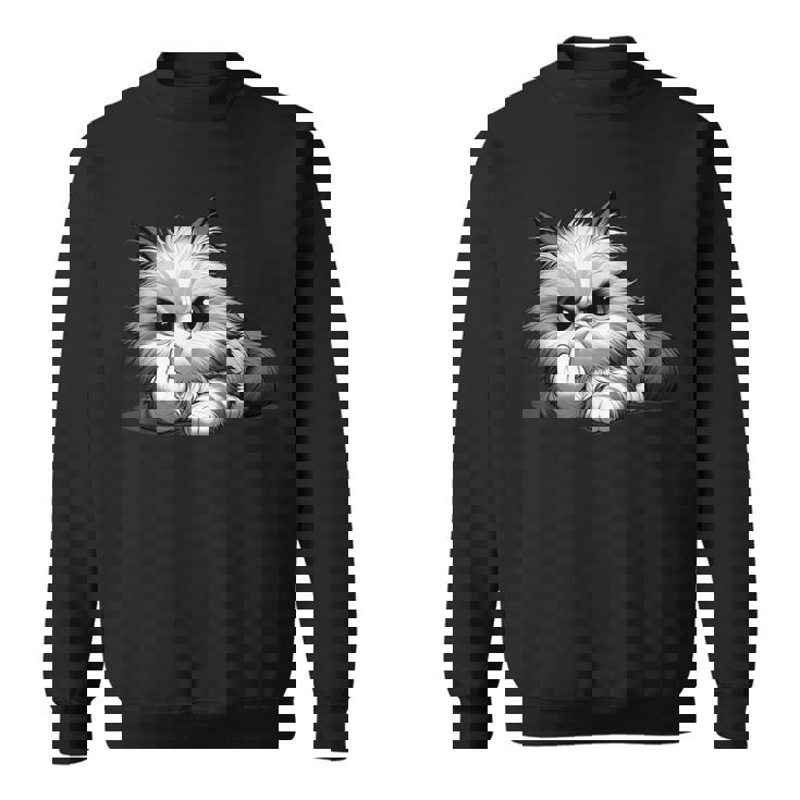 面白い猫 中指 皮肉 いたずらな 発言 スウェットシャツ