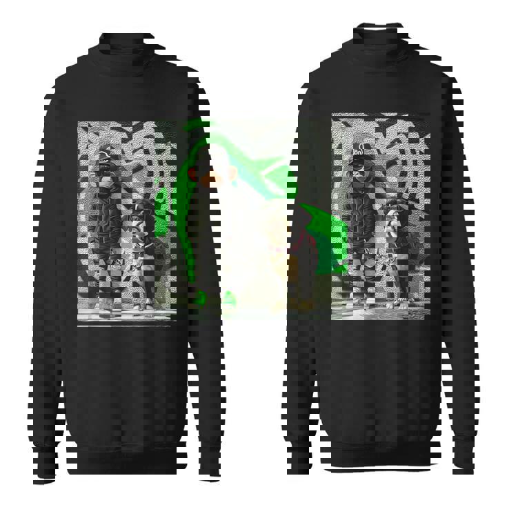 面白い猿と犬のグラフィックストリートウェアクールなデザイン 男性用 スウェットシャツ