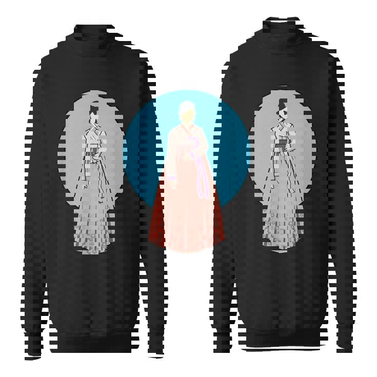 韓国伝統韓服を着た韓国の美少女 スウェットシャツ