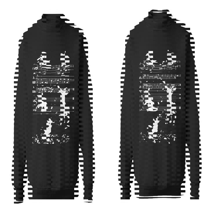 音楽好きな人 ピアノ猫 音符で演奏 ミュージシャン スウェットシャツ