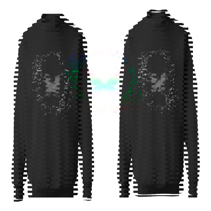 音符 蝶 スウェットシャツ