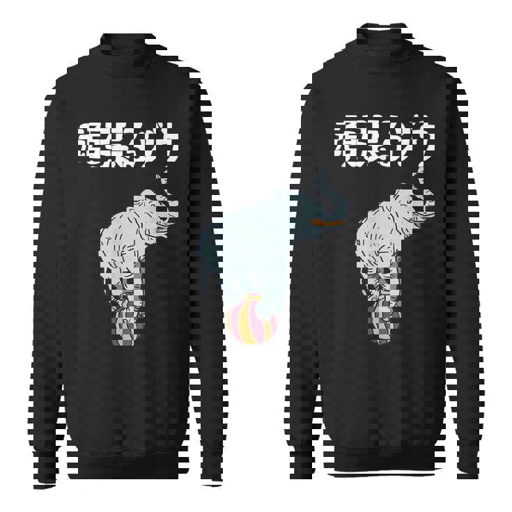 頑張るゾウ がんばるぞう ダジャレ ゾウ 動物好き ジョーク 高校受験 大学受験 試験 合格 かわいい おやじギャグ スウェットシャツ