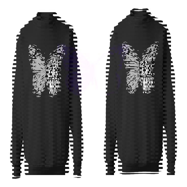 食道がん啓発ツルニチニチソウリボン スウェットシャツ