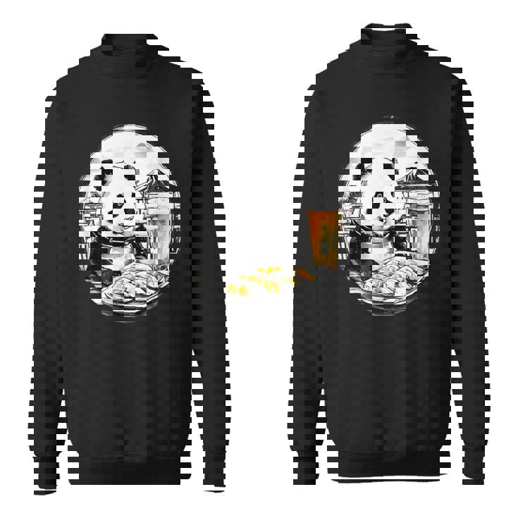 餃子 パンダ おもしろ 面白い ギョーザ ビール 和風 スウェットシャツ