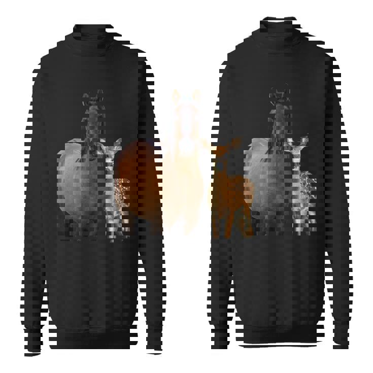 馬 鹿 面白いtシャツ バカ メンズ おもしろ 面白い 服 オリジナル おもしろグッズ ネタ 動物 ウマ シカ スウェットシャツ